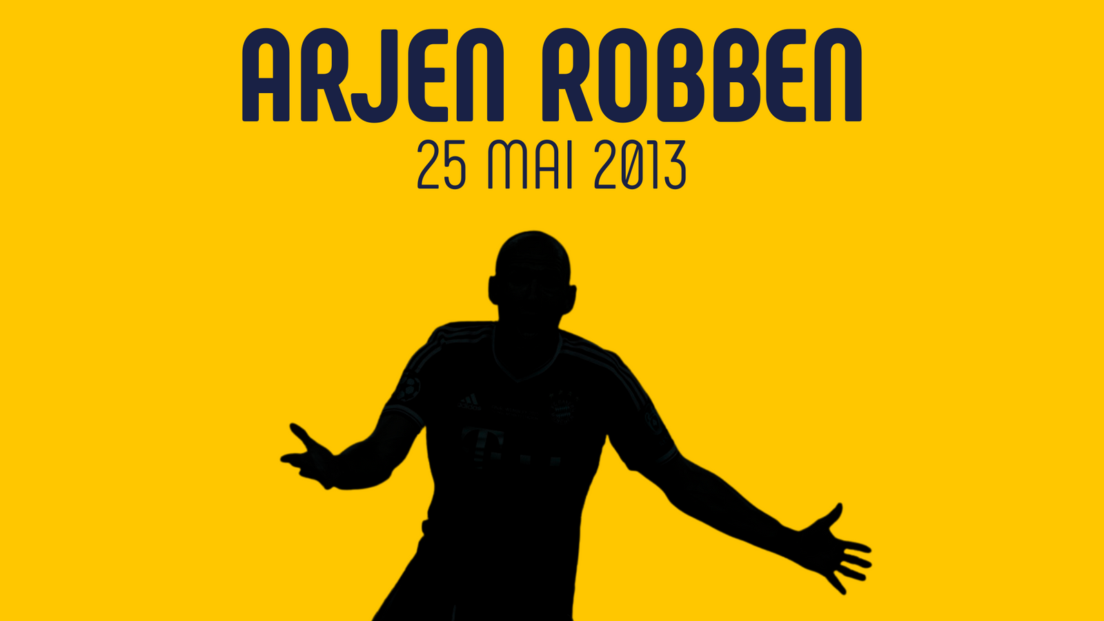 Arjen Robben célèbre son but vainqueur en finale de la Ligue des Champions 2013 contre Dortmund à Wembley, les bras levés vers le ciel dans un moment de pure extase
