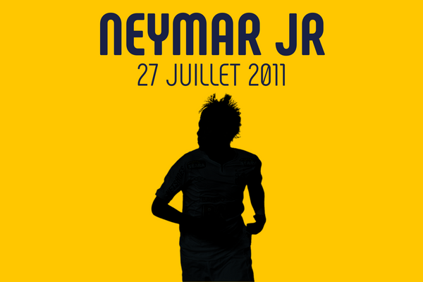 Neymar célébrant son but légendaire contre Flamengo le 27 juillet 2011 au Vila Belmiro - Prix Puskás 2011 du plus beau but de l'année
