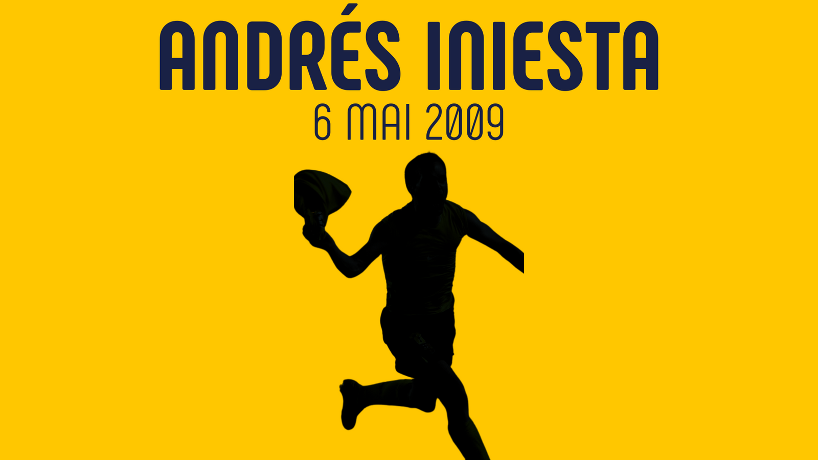 Andrés Iniesta célèbre son but décisif contre Chelsea en demi-finale de Ligue des Champions 2009, glissant sur les genoux au Camp Nou, bras levés vers le ciel dans un moment d'extase pure qui a envoyé le FC Barcelone en finale