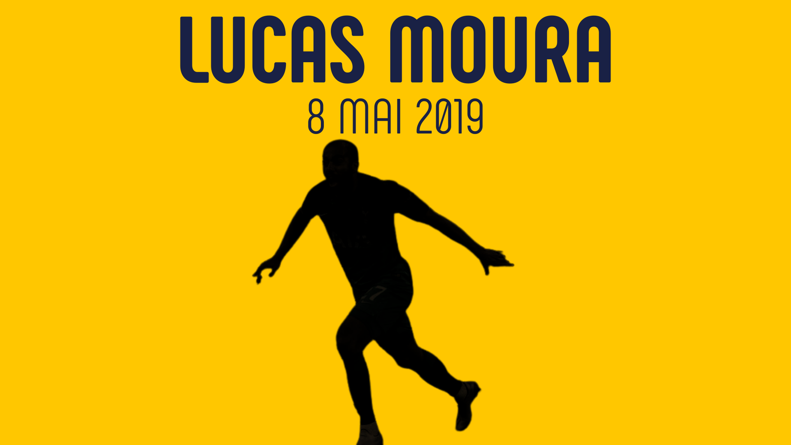 Poster de Lucas Moura encadré en noir représentant son 3ᵉ but contre l’Ajax en demi-finale de Ligue des Champions 2019, moment historique du football.
