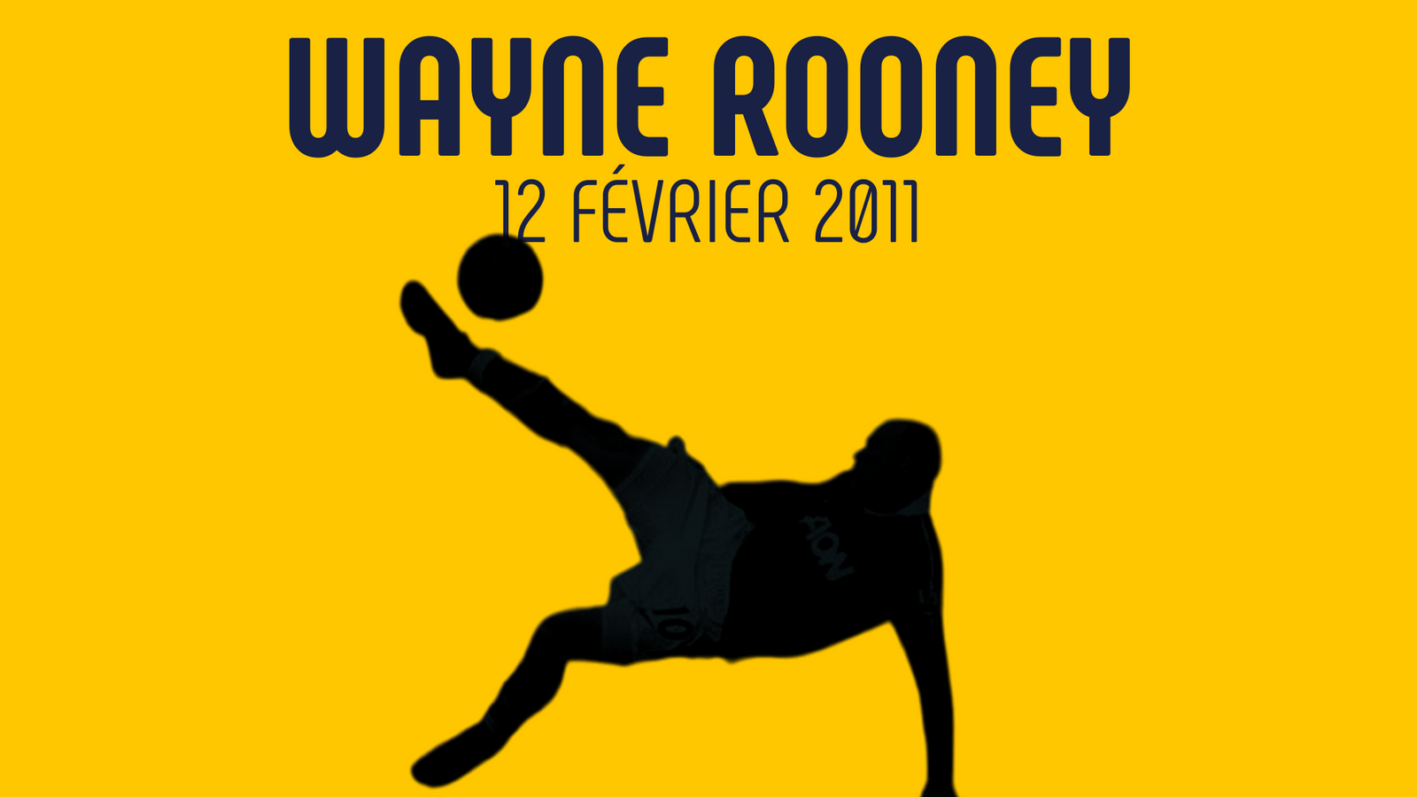 Wayne Rooney effectuant son retourné acrobatique légendaire contre Manchester City lors du derby de Manchester du 12 février 2011 à Old Trafford, but élu But de la Décennie