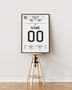 Poster personnalisé de football sur mesure – modèle vierge prêt à être transformé en affiche unique du but de votre choix. Décoration murale design et minimaliste pour les passionnés de foot.