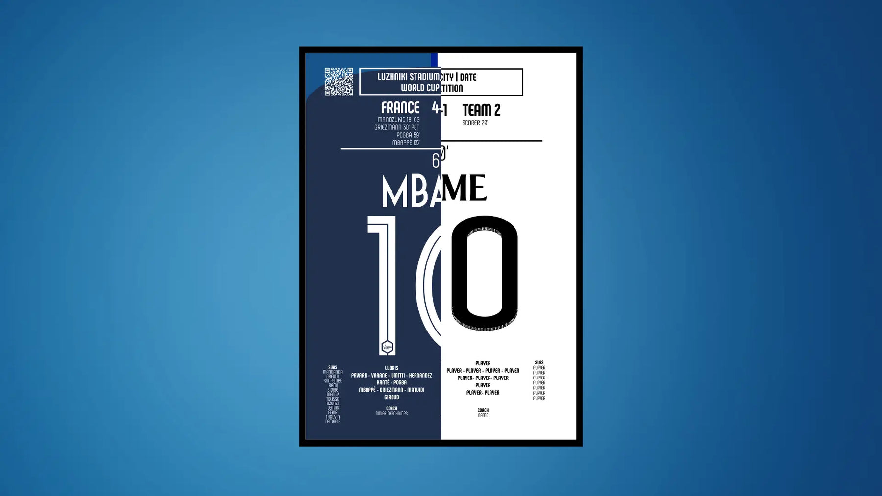 Immortalisez Votre But de Football Préféré : Créez un Poster Personnalisé Unique - Legendary Goals