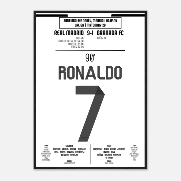 Cristiano Ronaldo : Le Quintuplé Historique – Liga – Real Madrid vs Grenade – 5 avril 2015