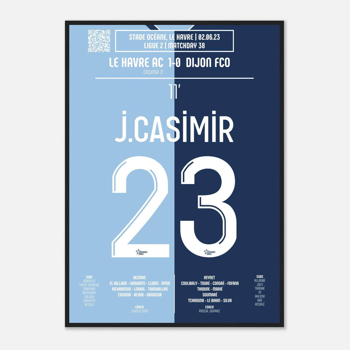 Josué Casimir – But historique contre Dijon – Le Havre Ligue 2 2023