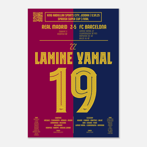 Lamine Yamal: But Iconique en Supercoupe d’Espagne – Janvier 2025 - Poster / A4