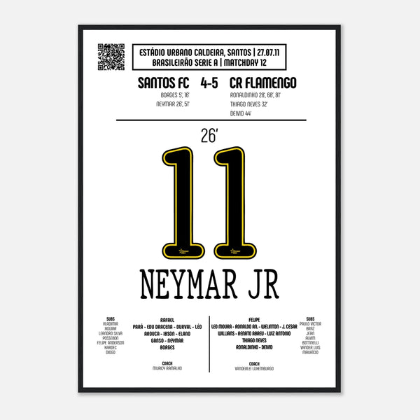 Neymar: But emblématique contre Flamengo – Campeonato Brasileiro 2011 - Poster / A4