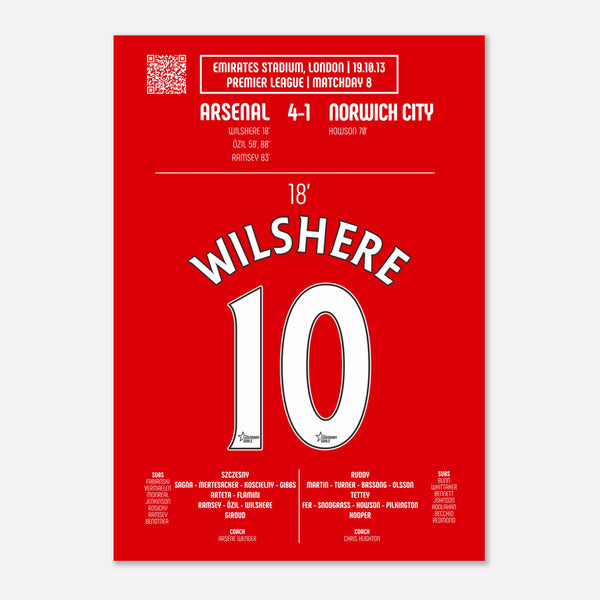 Jack Wilshere: But emblématique contre Norwich – Premier League 2013 - Poster / A4