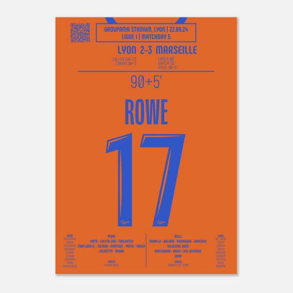 Jonathan Rowe: But Décisif contre l’OL – Ligue 1 2024 - Poster / A4