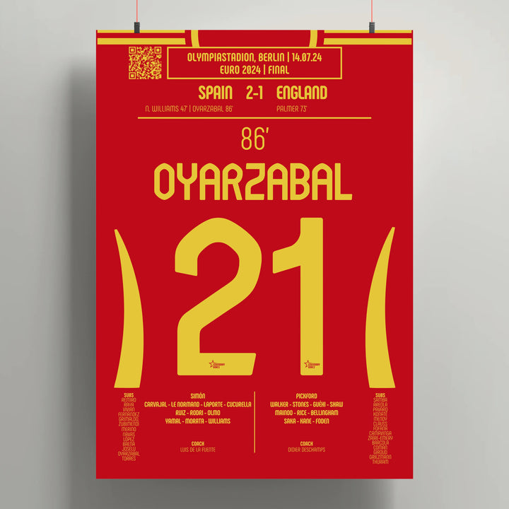 Poster du but de Mikel Oyarzabal – Espagne vs Angleterre 2024