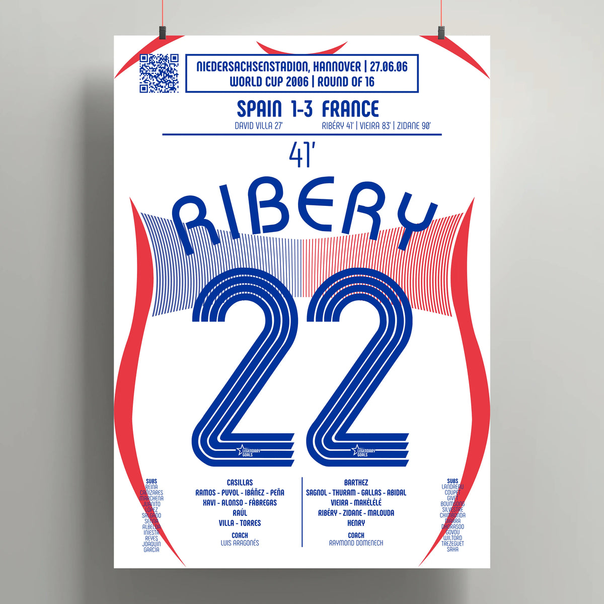 Poster du but de Franck Ribéry - Espagne vs France 2006