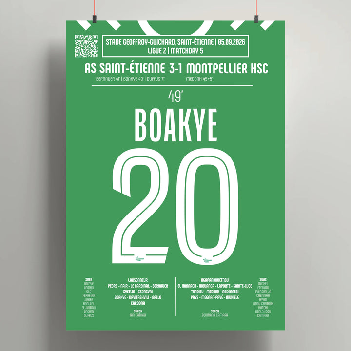 Poster du but d’Augustine Boakye – Saint-Étienne vs Montpellier 2026