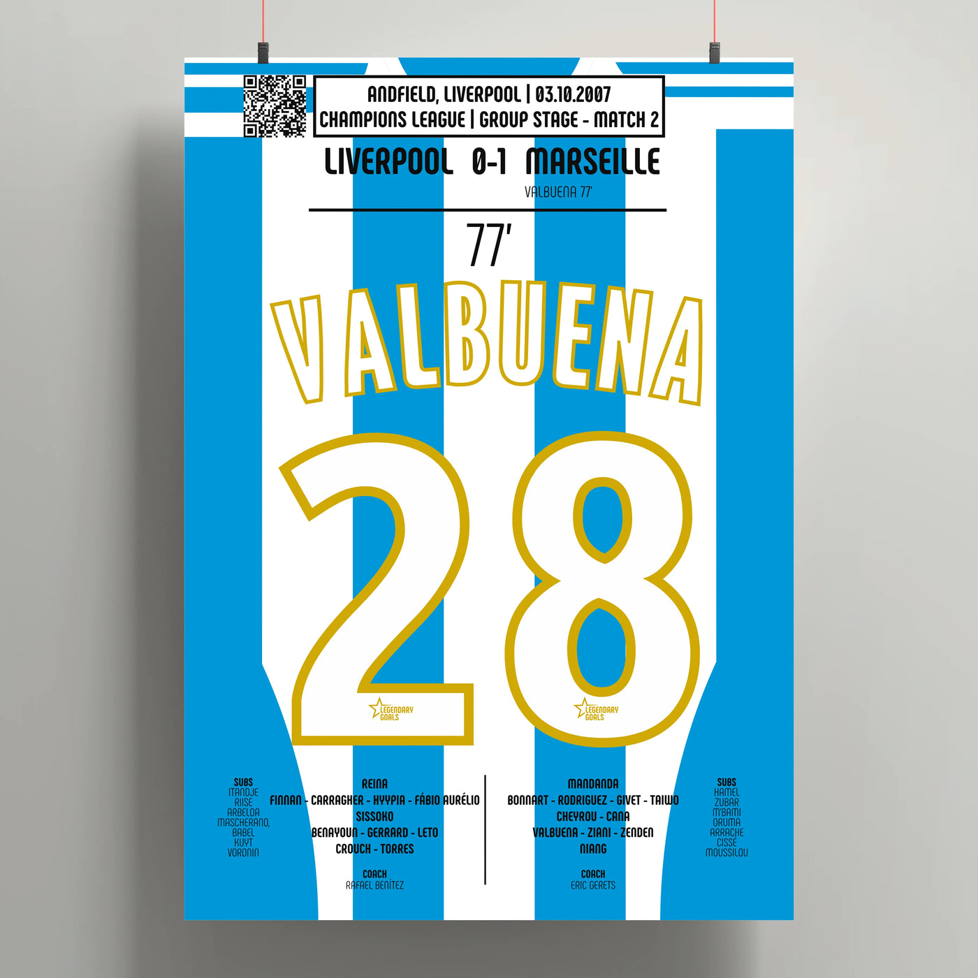 Poster du but de Mathieu Valbuena - Liverpool vs Marseille 2007