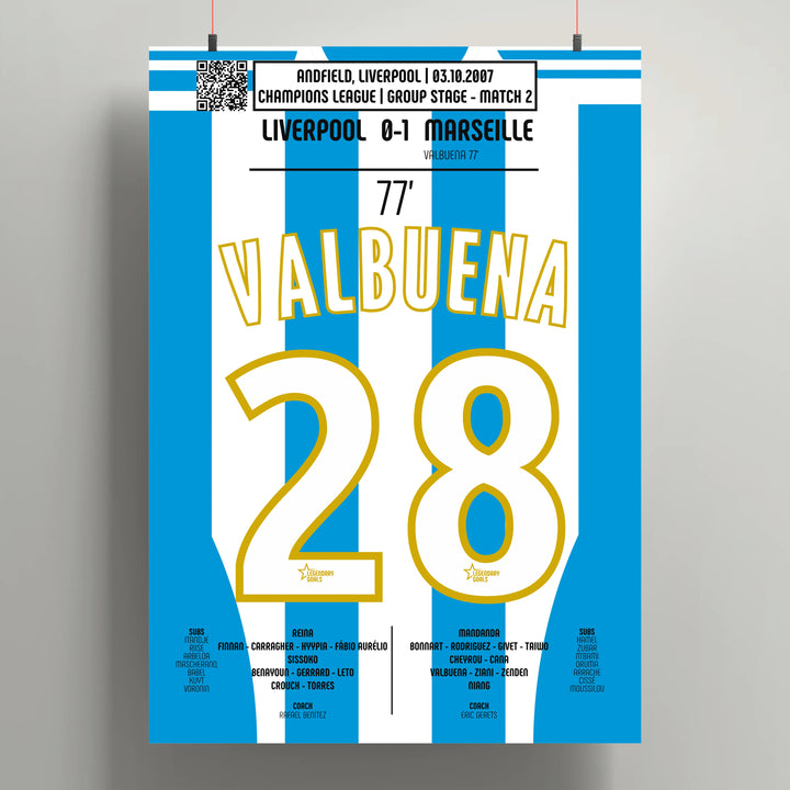 Poster du but de Mathieu Valbuena - Liverpool vs Marseille 2007