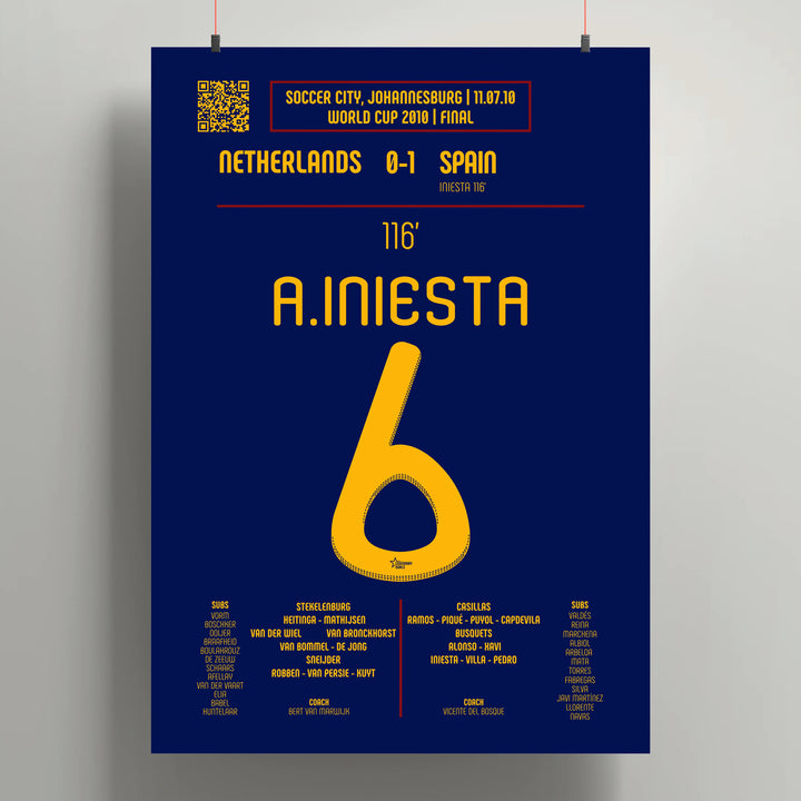 Poster du but d'Andrés Iniesta - Pays-Bas vs Espagne 2010