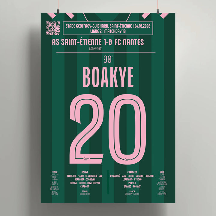 Poster du but d’Augustine Boakye – Saint-Étienne vs Nantes 2026