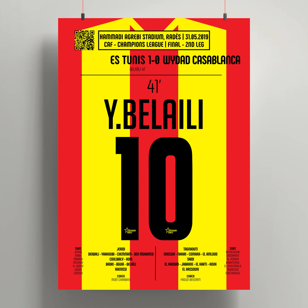Poster du but de Youcef Belaïli - Espérance de Tunis vs Wydad 2019