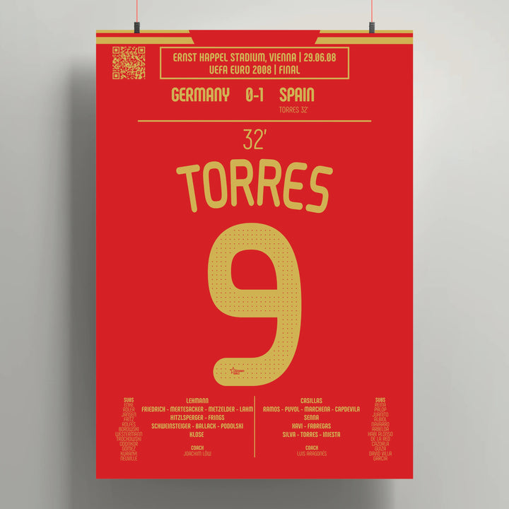 Poster du but de Fernando Torres - Allemagne vs Espagne 2008