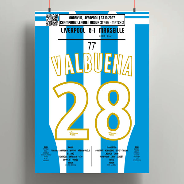 Poster du but de Mathieu Valbuena - Liverpool vs Marseille 2007