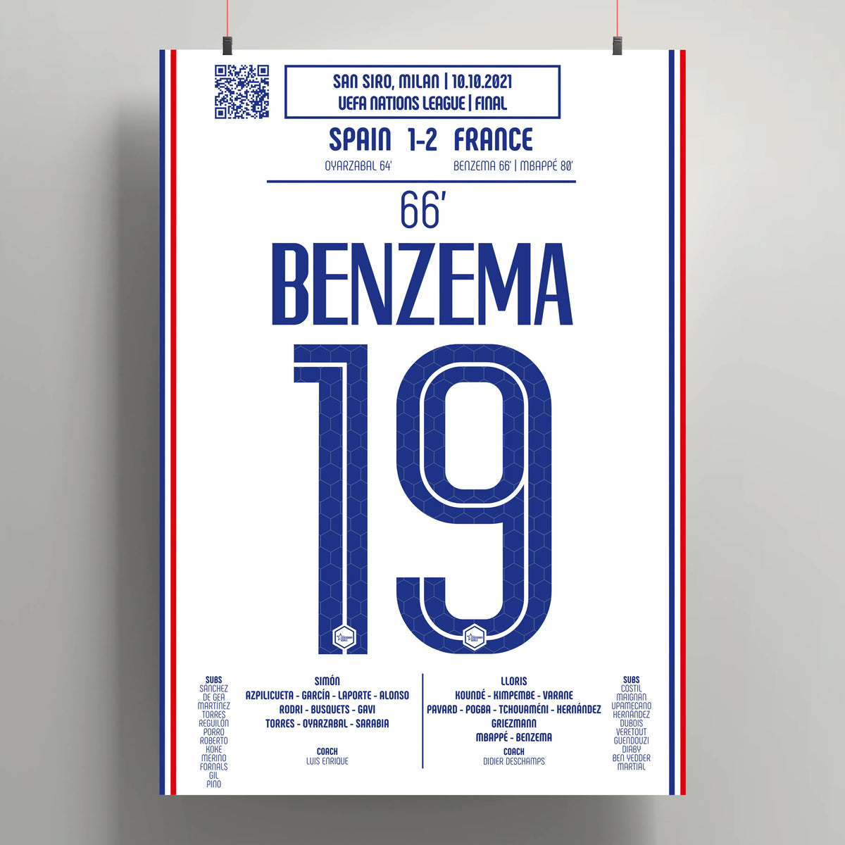 Poster du but de Karim Benzema - Espagne vs France 2021
