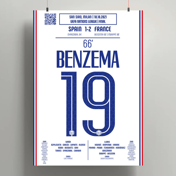 Poster du but de Karim Benzema - Espagne vs France 2021