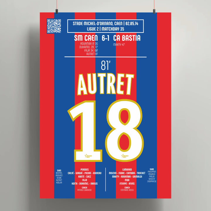 Póster del gol de Mathias Autret - Caen vs Bastia 2014