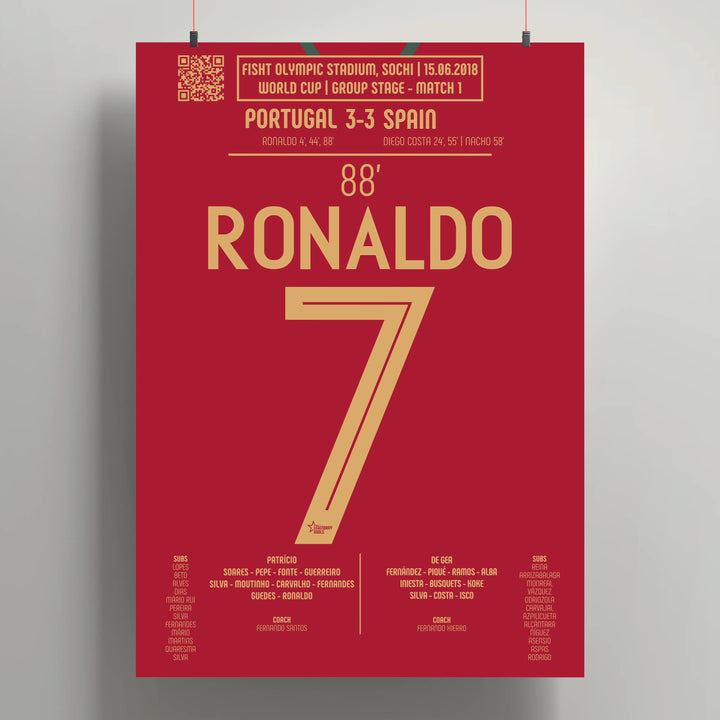Poster du 3e but de Cristiano Ronaldo - Portugal vs Espagne 2018