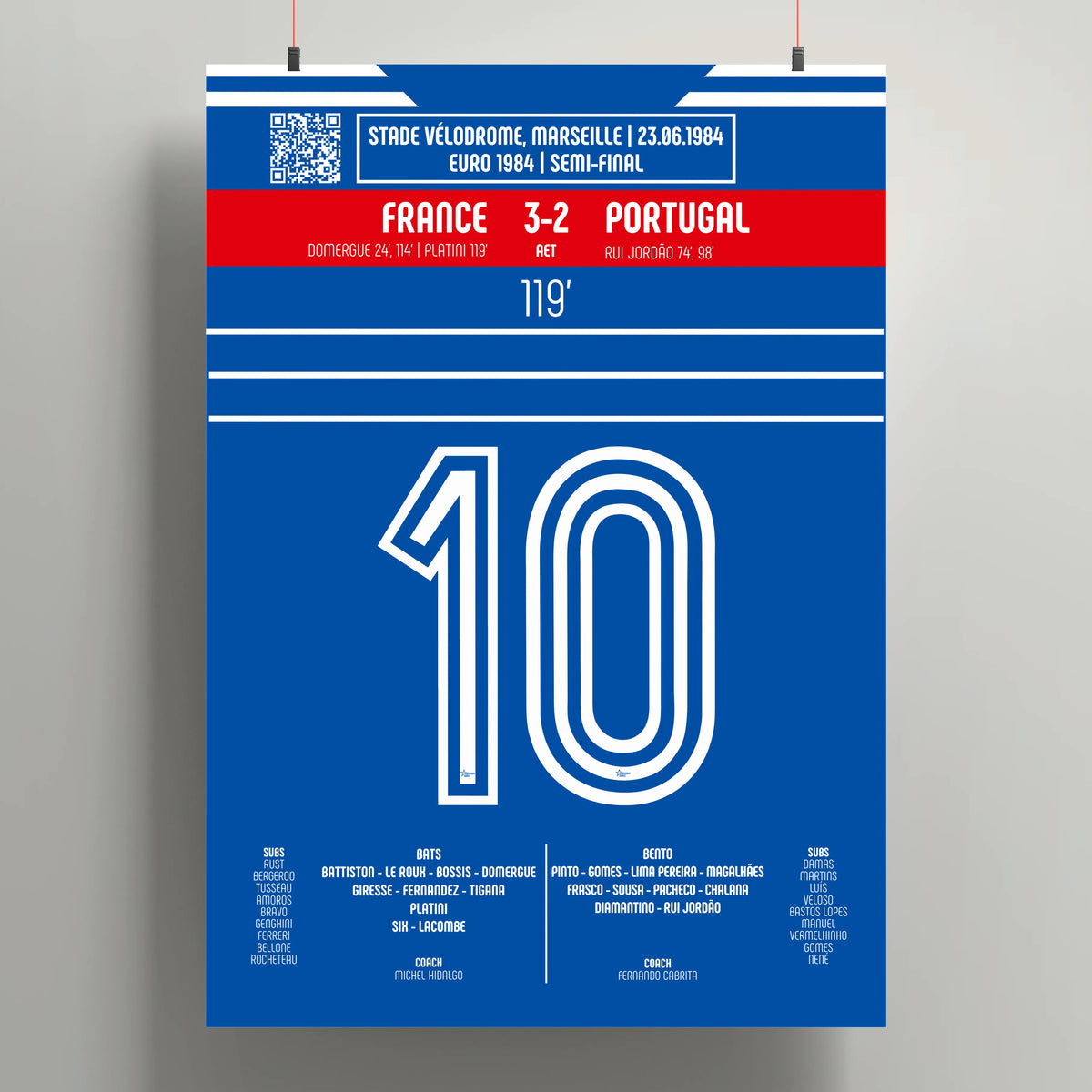 Poster du but de Michel Platini - France vs Portugal 1984