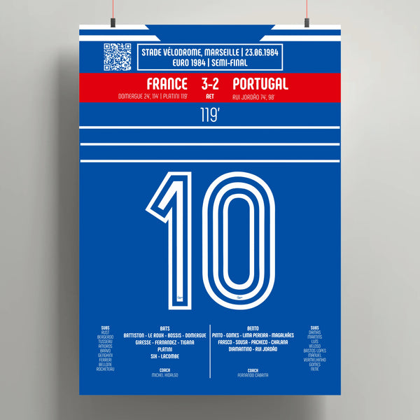 Poster du but de Michel Platini - France vs Portugal 1984