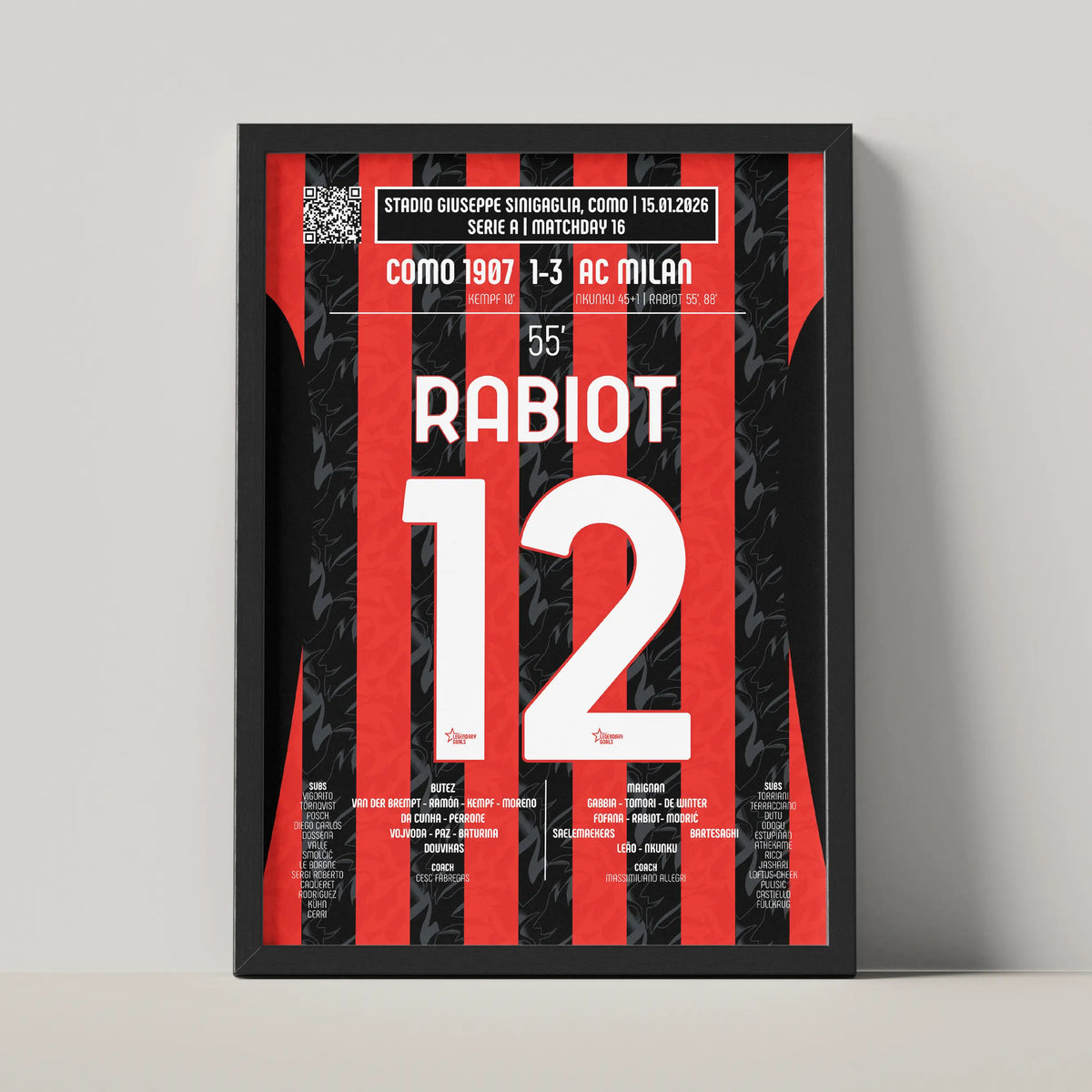 Poster du 1er but d’Adrien Rabiot – Como vs Milan 2026