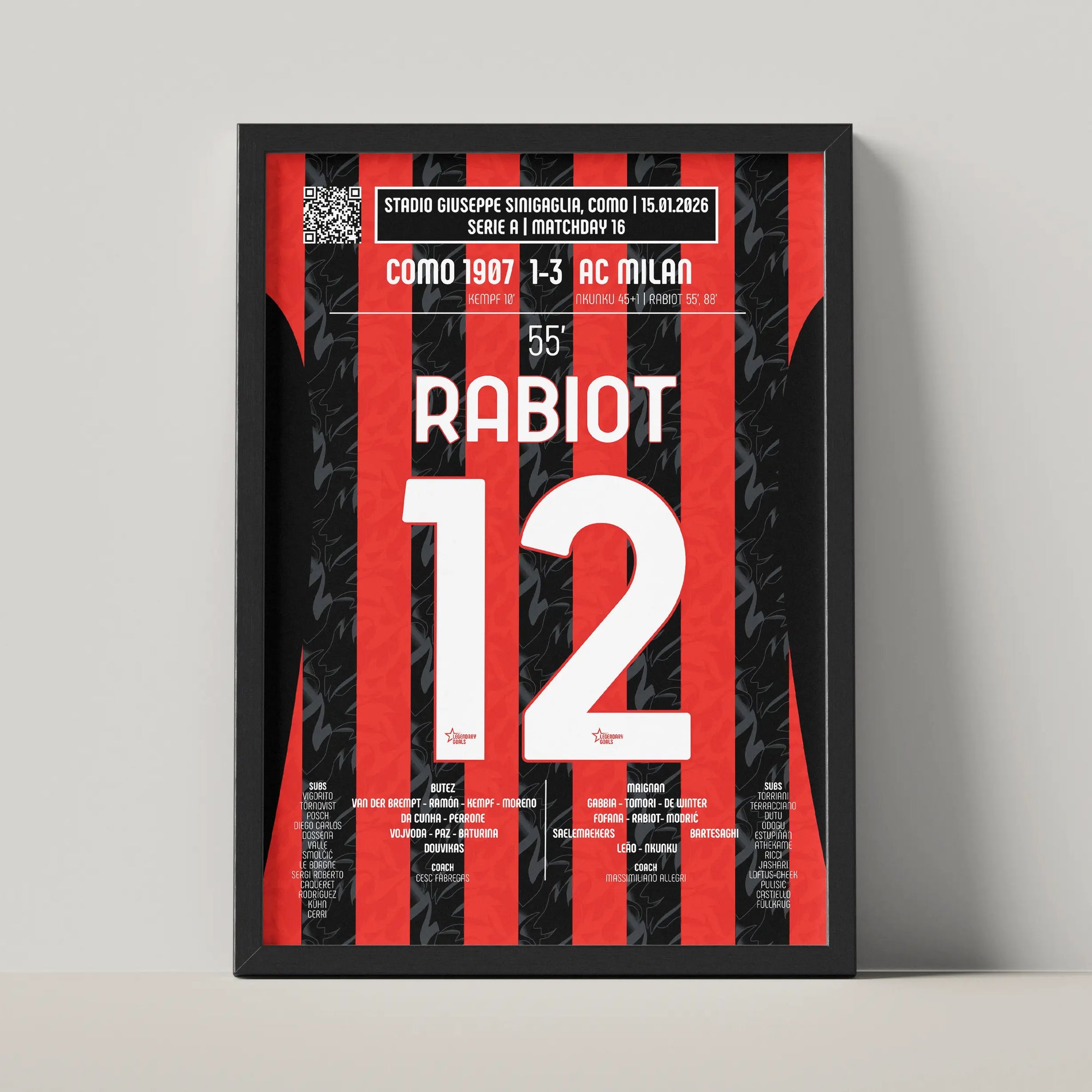 Poster du 1er but d’Adrien Rabiot – Como vs Milan 2026