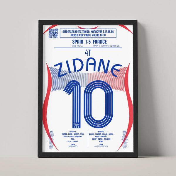Poster du but de Zinedine Zidane - Espagne vs France 2006
