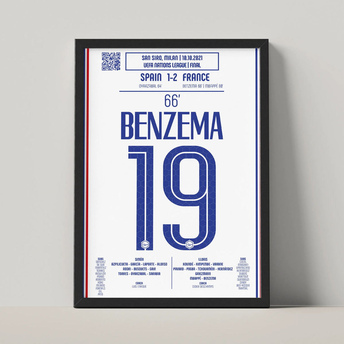 Poster du but de Karim Benzema - Espagne vs France 2021
