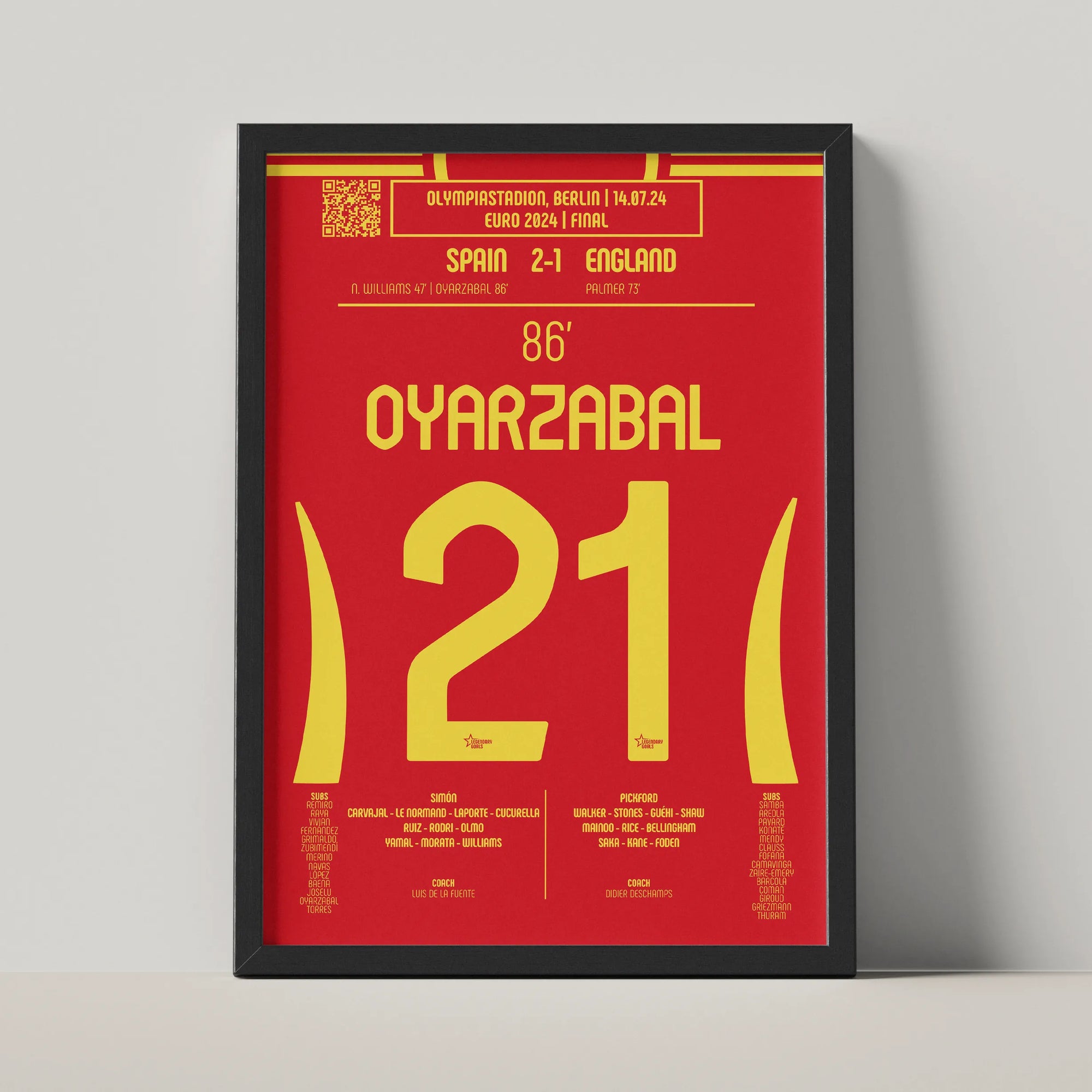 Póster del gol de Mikel Oyarzabal - España vs Inglaterra 2024 - Legendary Goals
