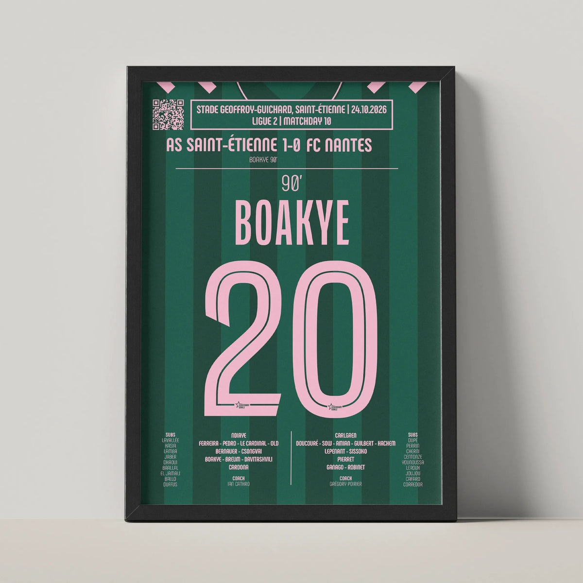 Poster du but d’Augustine Boakye – Saint-Étienne vs Nantes 2026