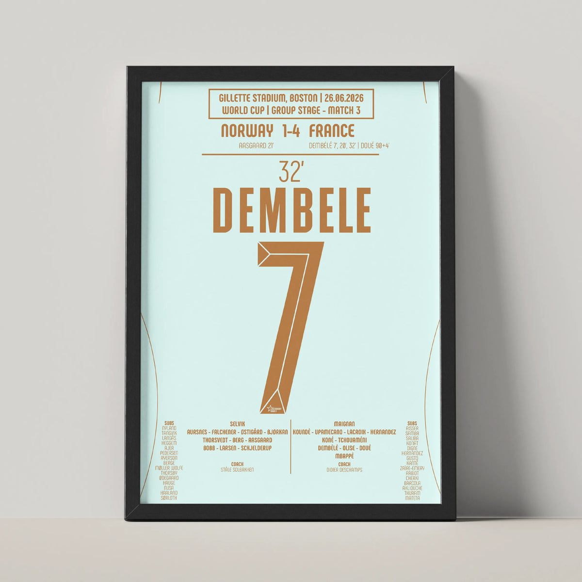 Poster du 3e but d’Ousmane Dembélé - Norvège vs France 2026