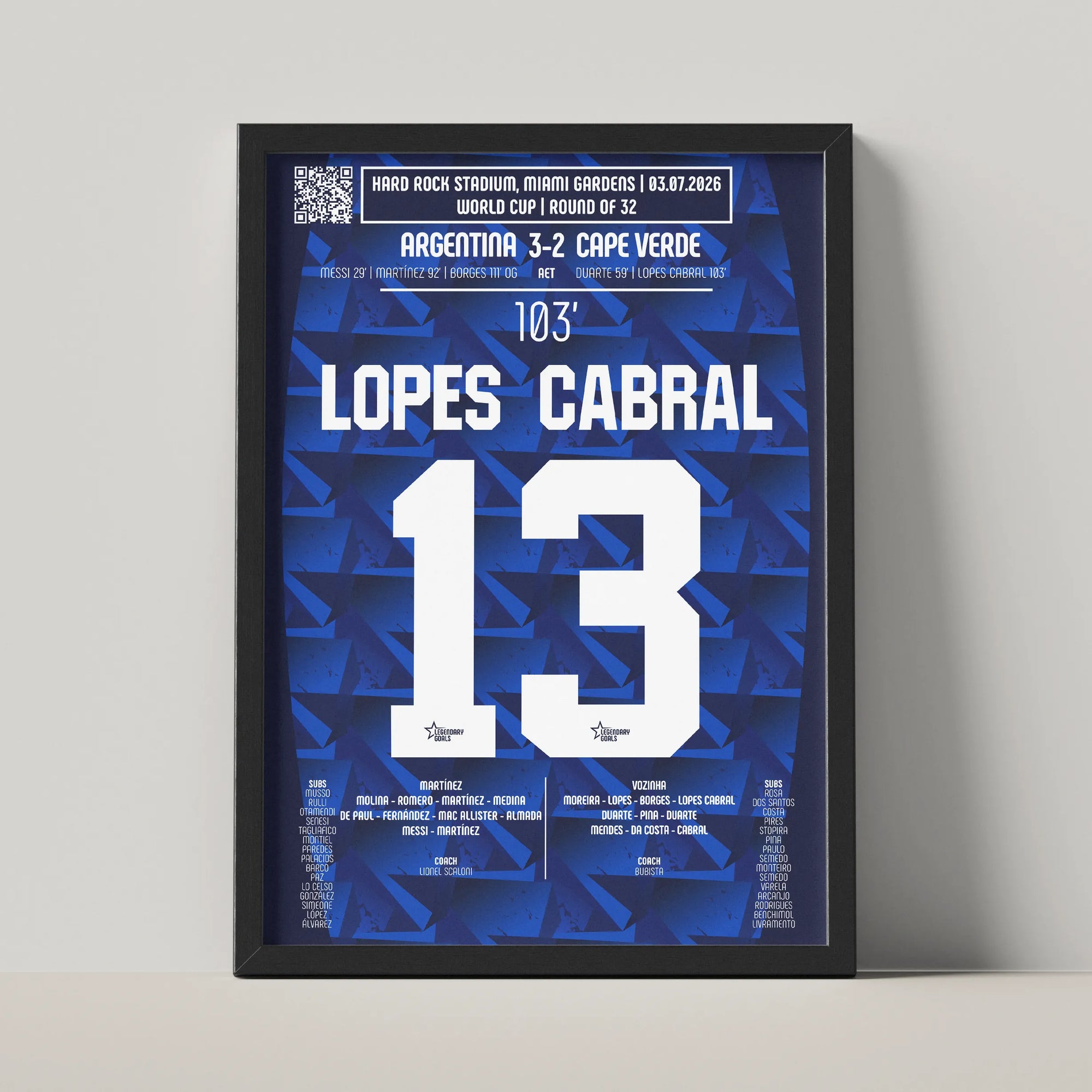 Póster del gol de Sidny Lopes Cabral – Argentina vs Cabo Verde 2026
