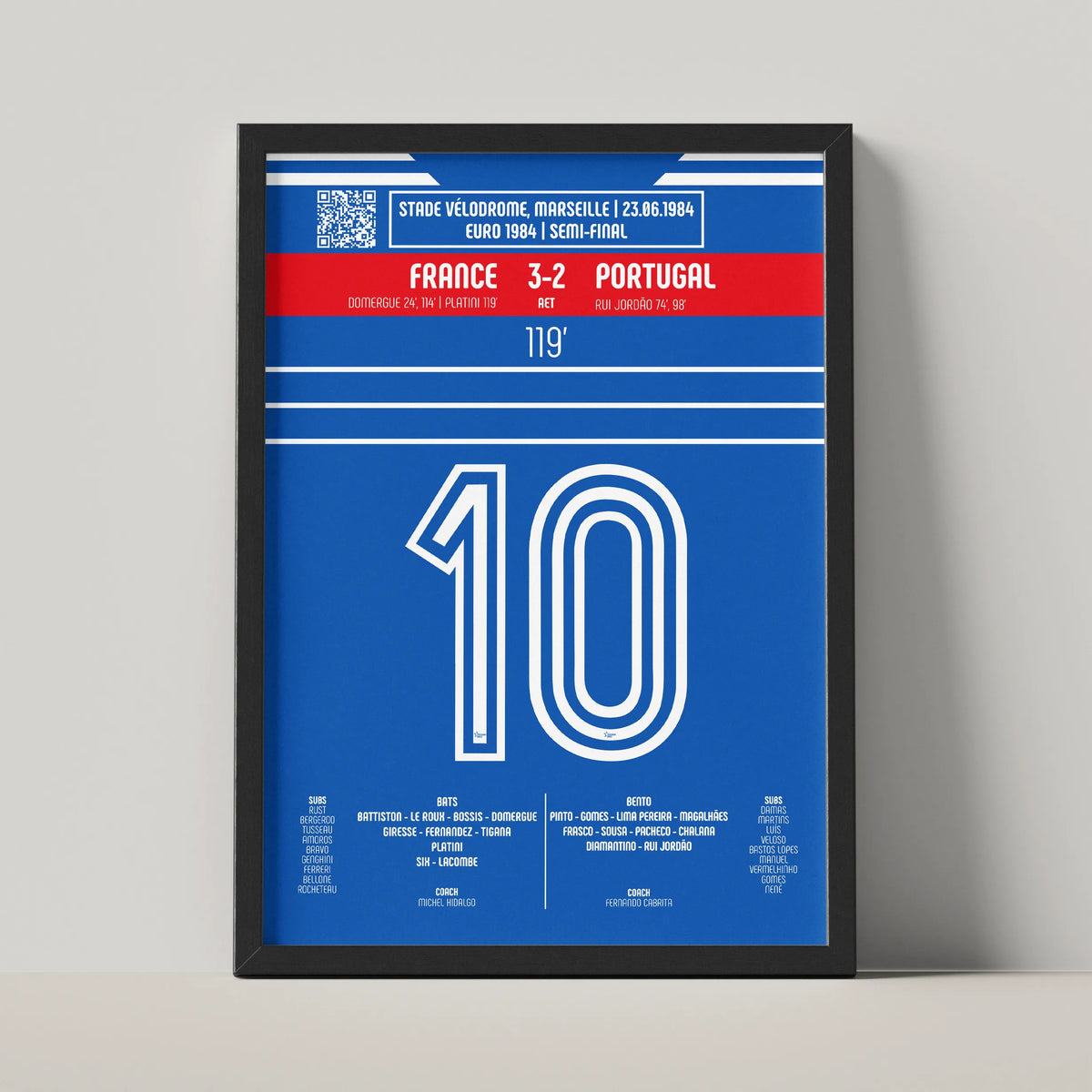 Poster du but de Michel Platini - France vs Portugal 1984