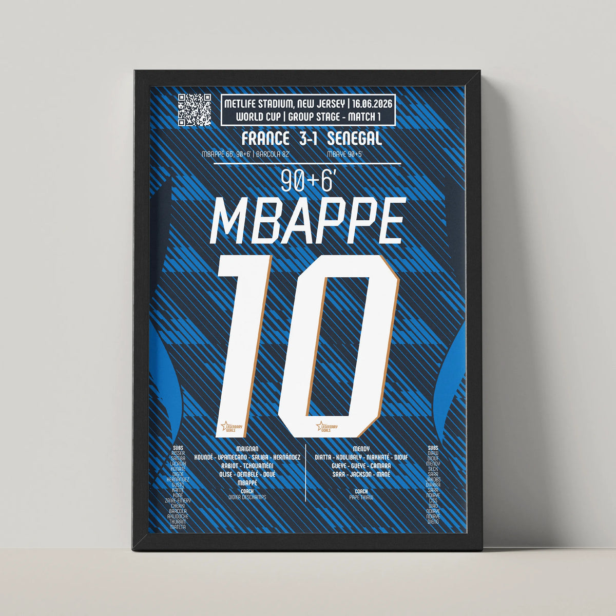 Poster du 2e but de Kylian Mbappé - France vs Sénégal 2026