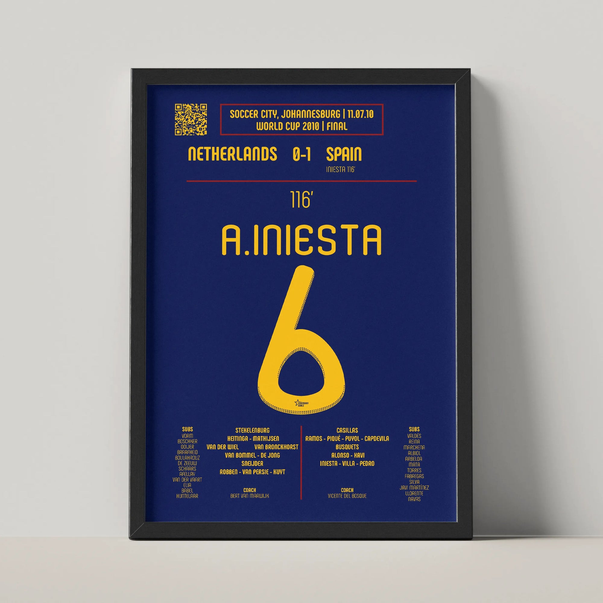 Vista frontal del póster del gol de Andrés Iniesta 2010