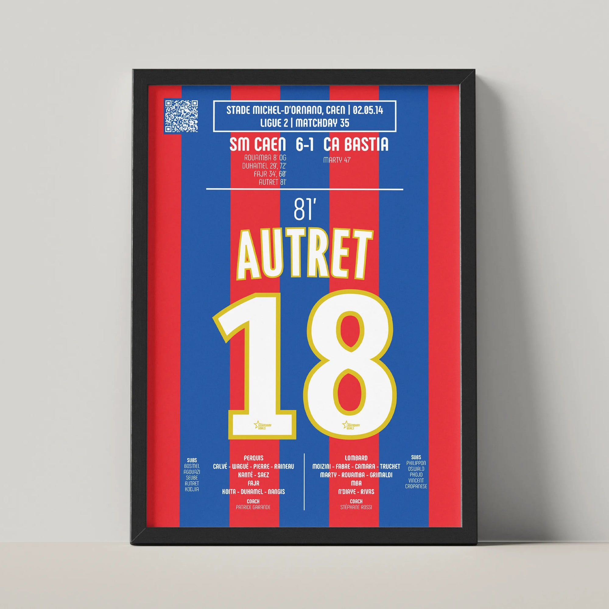 Poster du but de Mathias Autret - Caen vs Bastia 2014