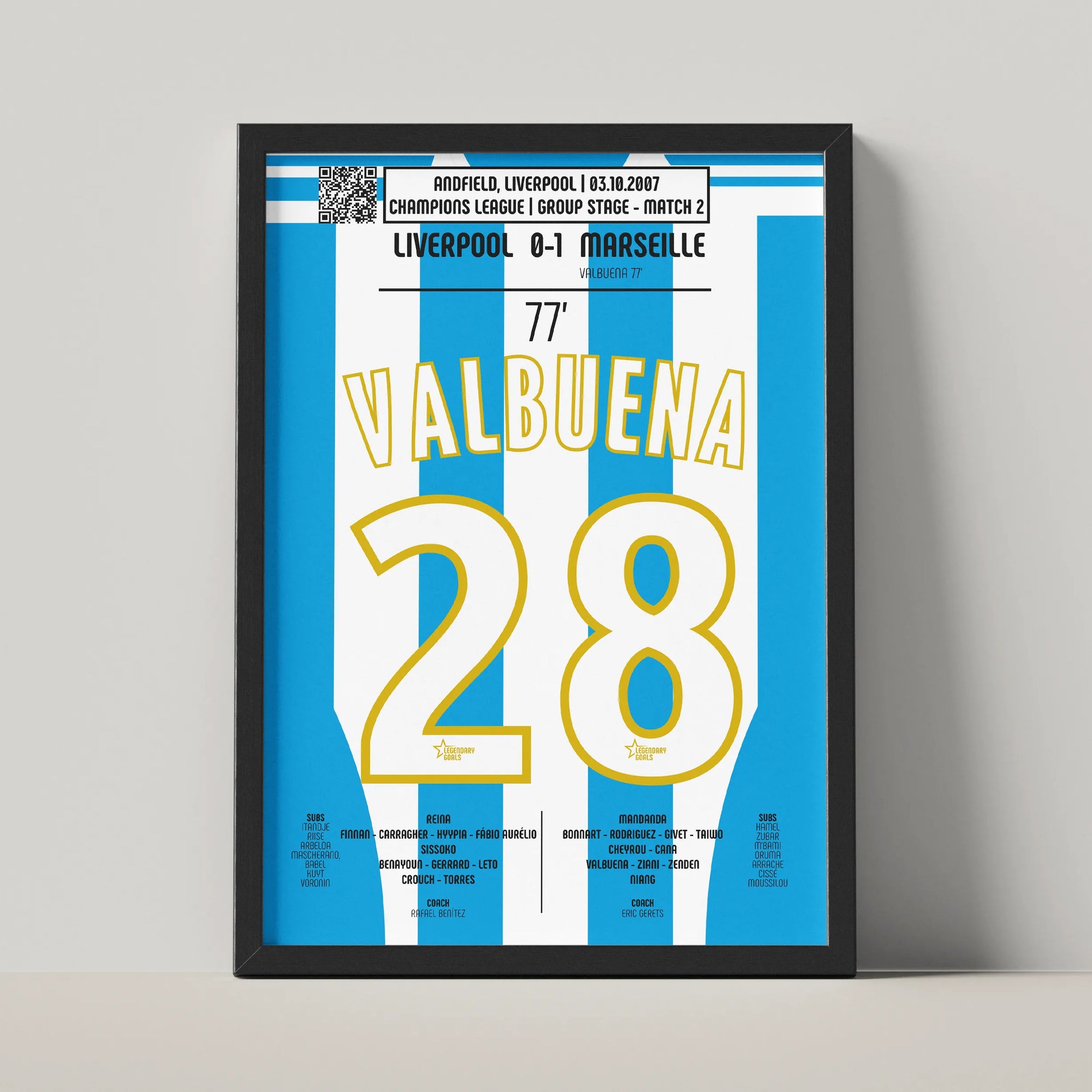 Poster du but de Mathieu Valbuena - Liverpool vs Marseille 2007