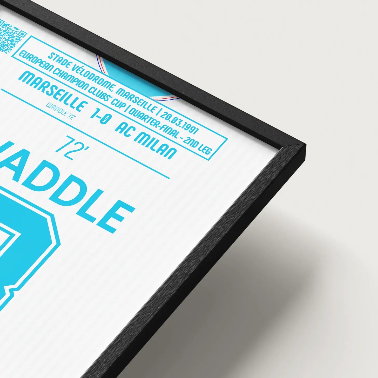 Poster du but de Chris Waddle - OM vs Milan 1991