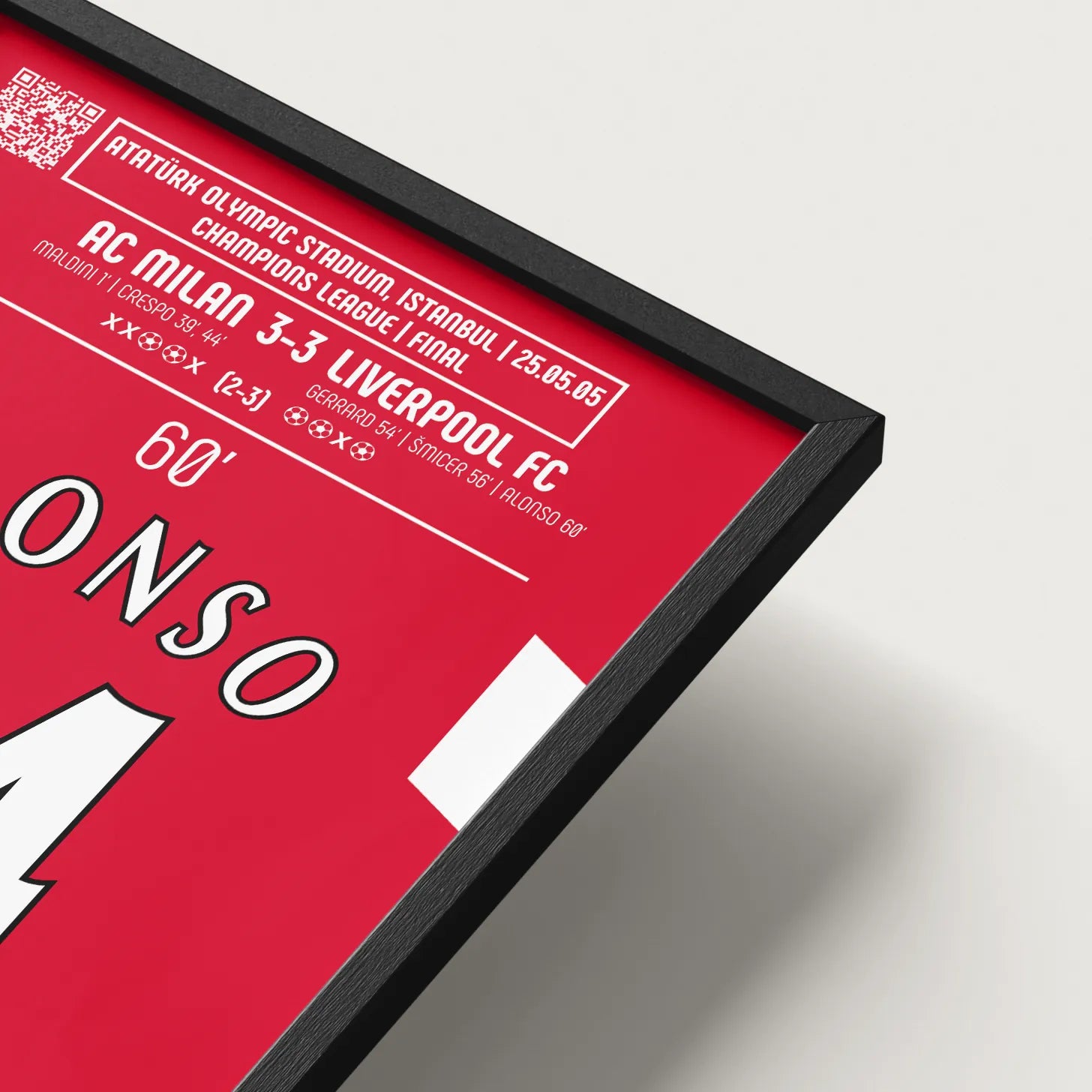 Poster du but de Xabi Alonso - Liverpool FC vs AC Milan 2005