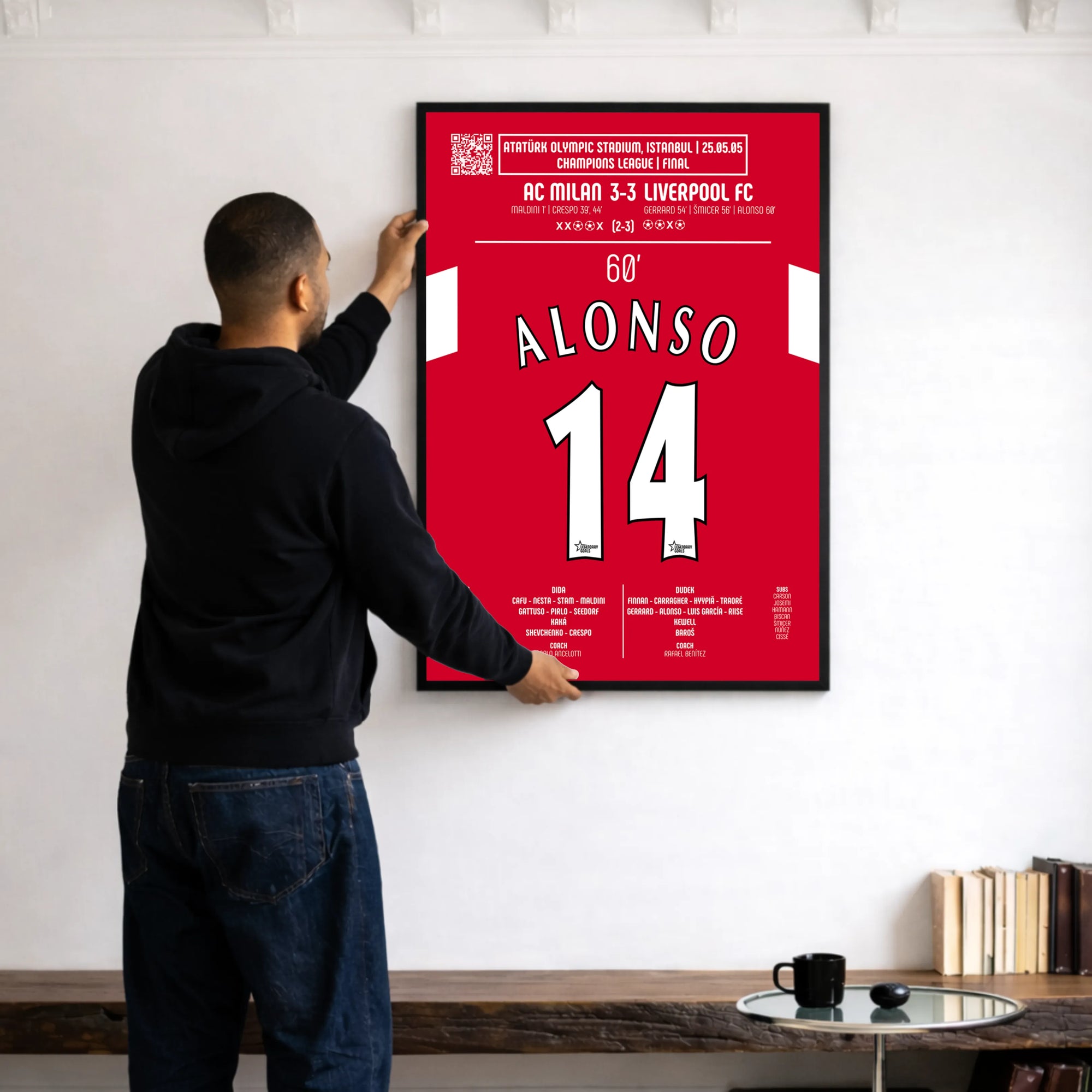 Poster du but de Xabi Alonso - Liverpool FC vs AC Milan 2005