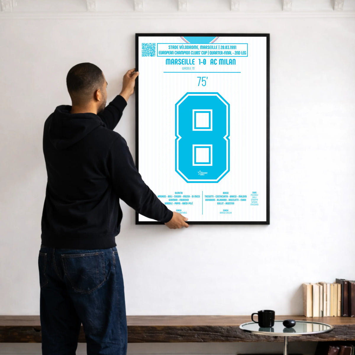 Poster du but de Chris Waddle - OM vs Milan 1991