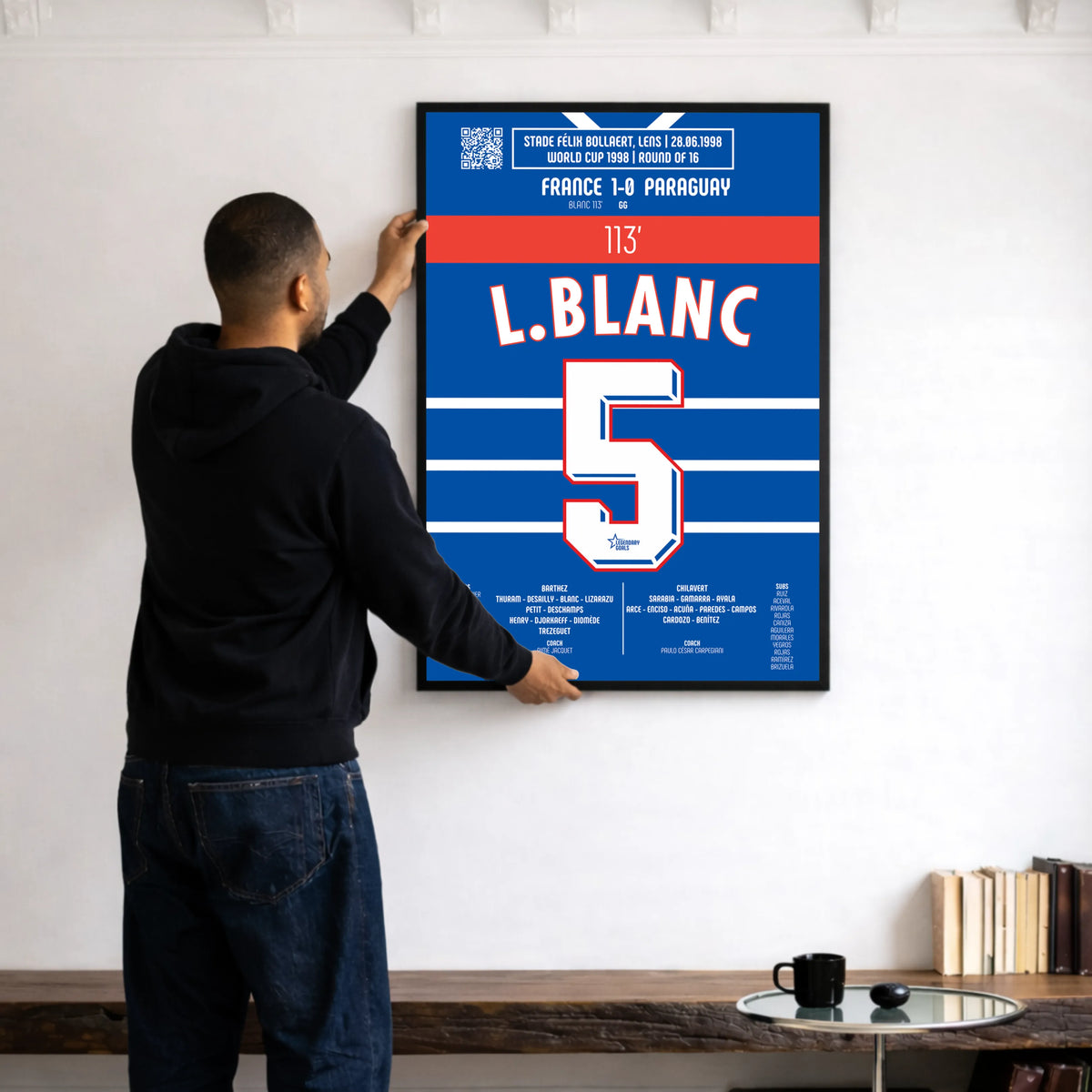 Poster du but de Laurent Blanc - France vs Paraguay 1998