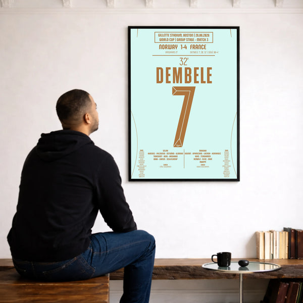 Poster du 3e but d’Ousmane Dembélé - Norvège vs France 2026