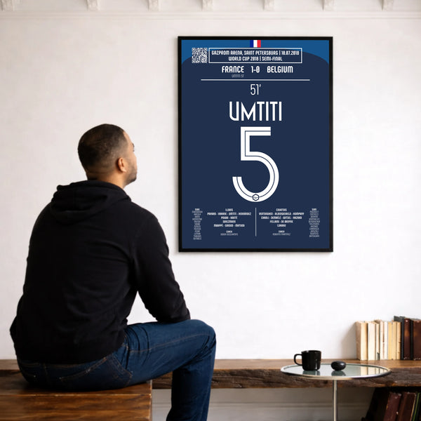 Poster du but de Samuel Umtiti - France vs Belgique 2018