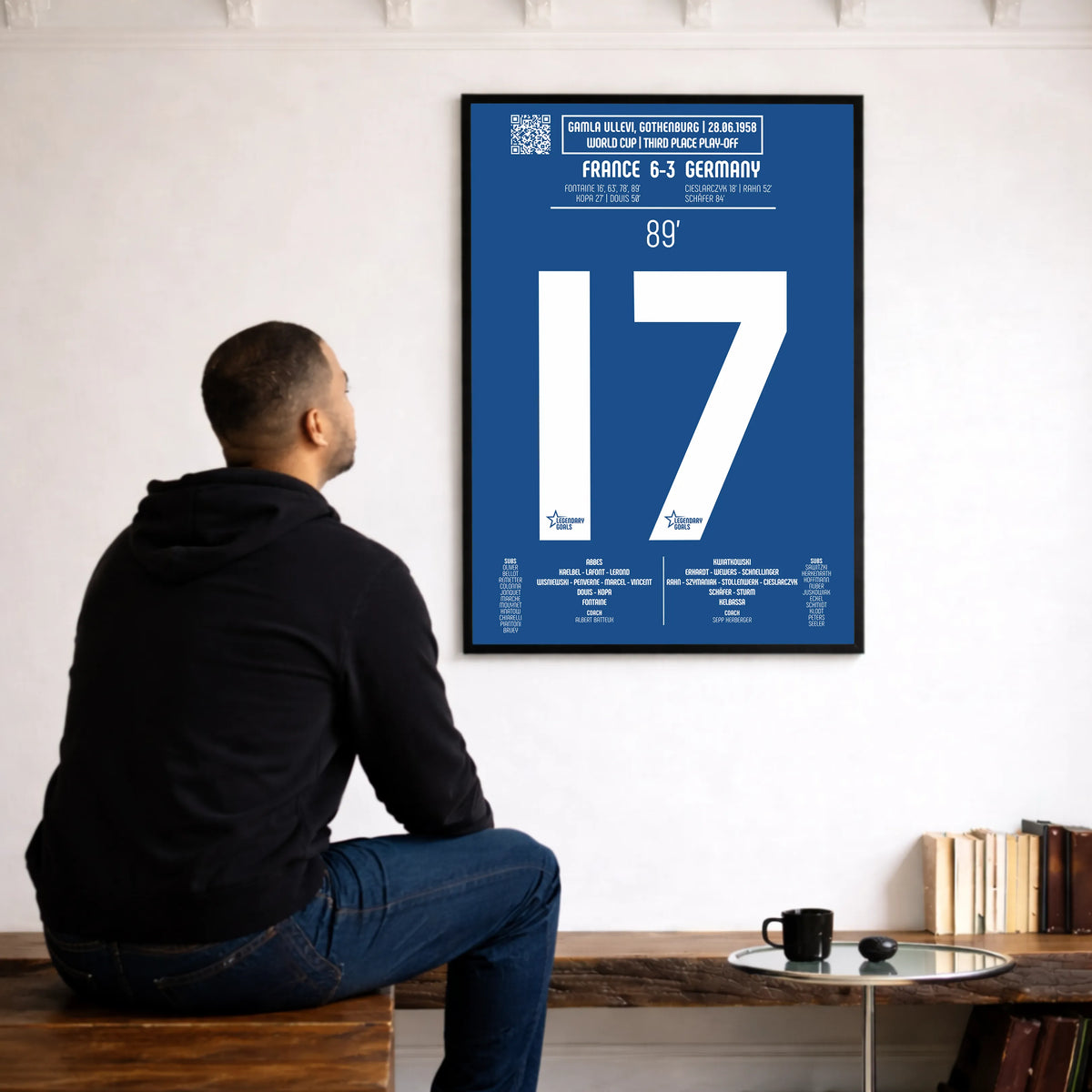 Poster du 4e but de Just Fontaine - France vs Allemagne de l’Ouest 1958